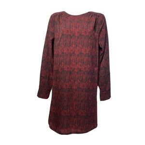 frnch red blue long sleeve sheath dress Size S